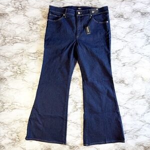 Express 70's Mid-Rise Flare Dark Wash Jeans